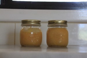 Lime curd in jars