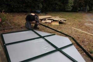 Constructing the backof the greenhouse