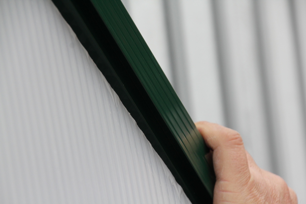 Close-up -constructing the greenhouse.